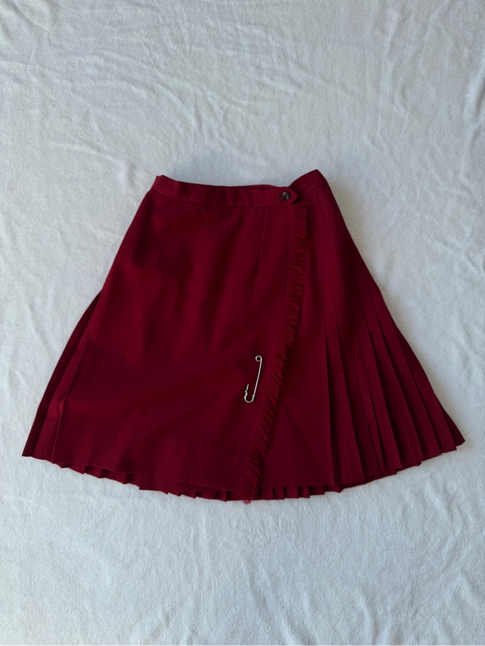 Women’s Red Pleated Wrap Skirt - Unbranded